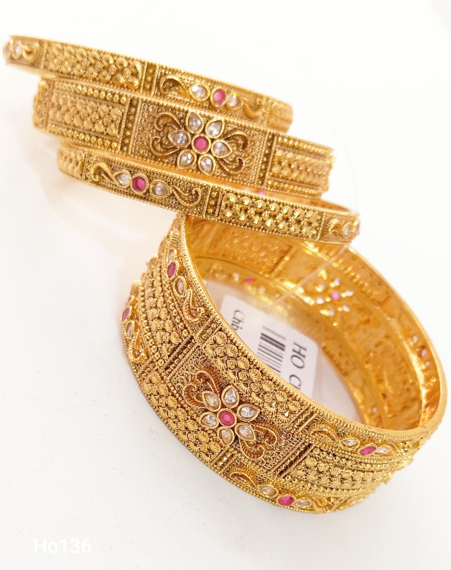 Desi Gold Bracelets With Gemstones