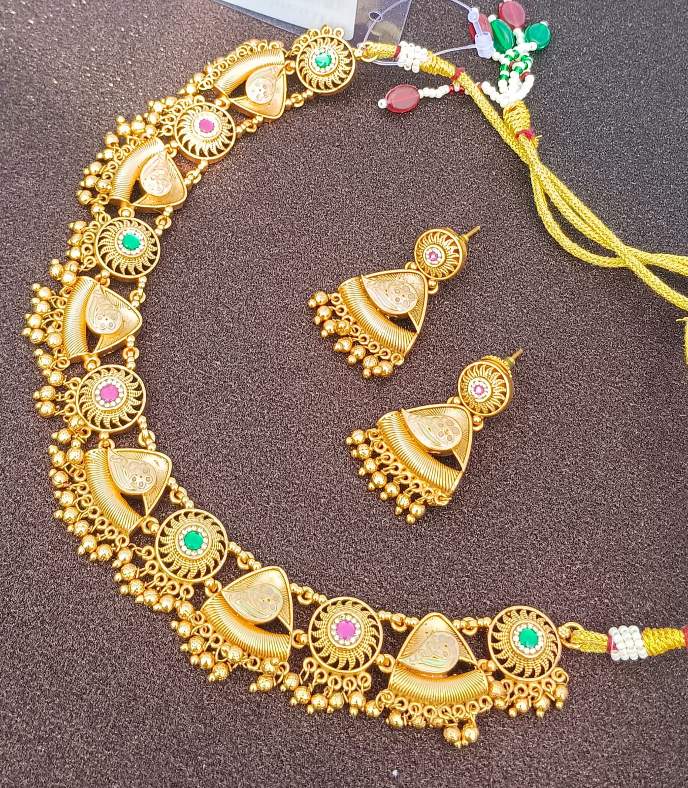 Golden Earrings With Gemstones